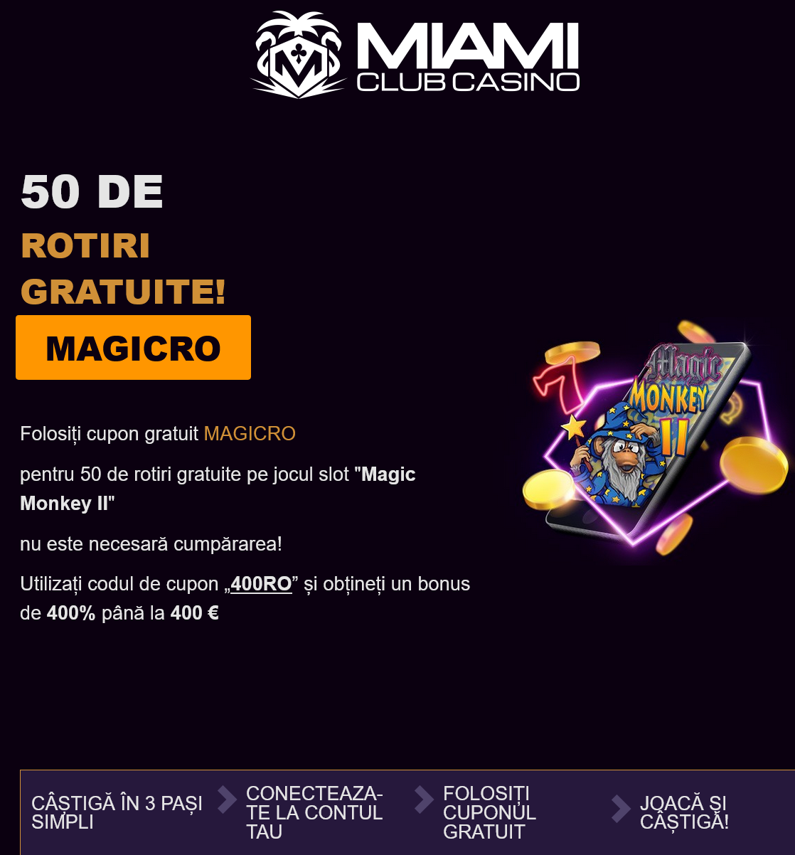 Miami
                                Club RO 50 Free Spins (Romania)