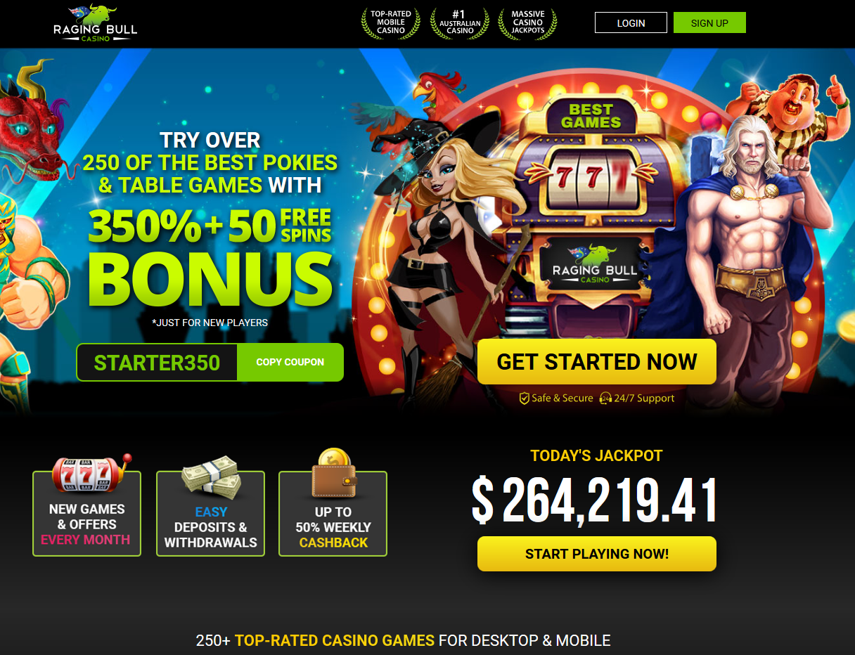 Raging Bull AU | 350% Pokies + Free Spins | Jackpots Raging Bull AU | 350% Pokies + Free Spins | Jackpots