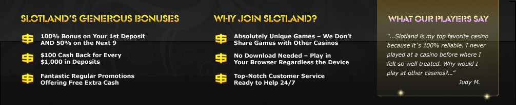 Register an account and enjoy our unique no download casino